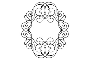 Line curl frame., a Decorative Illustration by incomible