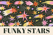 FUNKY STARS clipart, patterns, cards, a Decorative Illustration by Elliko shop (Thumbnail 1 of 8)