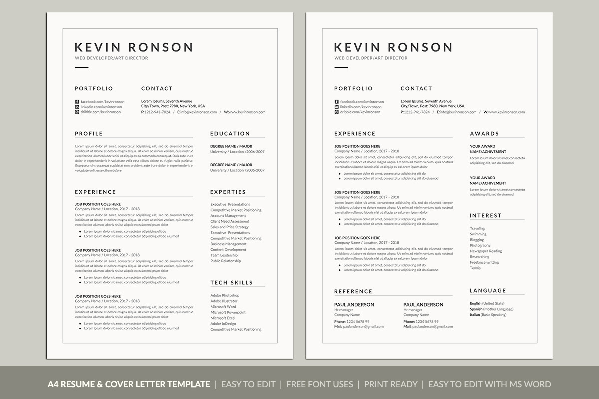 Resume/CV, a Resume Template by deviserpark (Photo 5 of 6)
