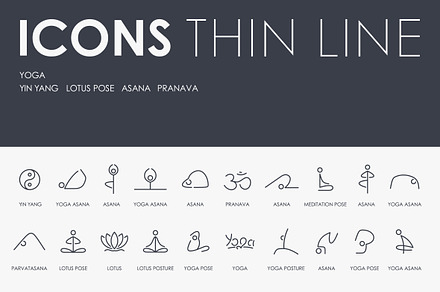 Yoga thinline icons, an Outline Icon by Palau