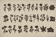 Midnight Garden flowers set, an Object Illustration by RaDavCrafts (Thumbnail 4 of 10)