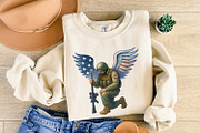 American Soldier Angel Man Praying, an Illustration by SharpMarketplace (Thumbnail 8 of 9)