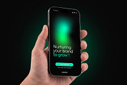 Smartphone Mockup with Dark Screen, an iPhone Mockup by graphypix (Thumbnail 1 of 4)