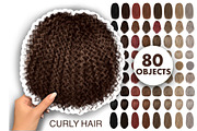 Curly hair clipart, an Illustration by Elenbushe (Thumbnail 1 of 7)