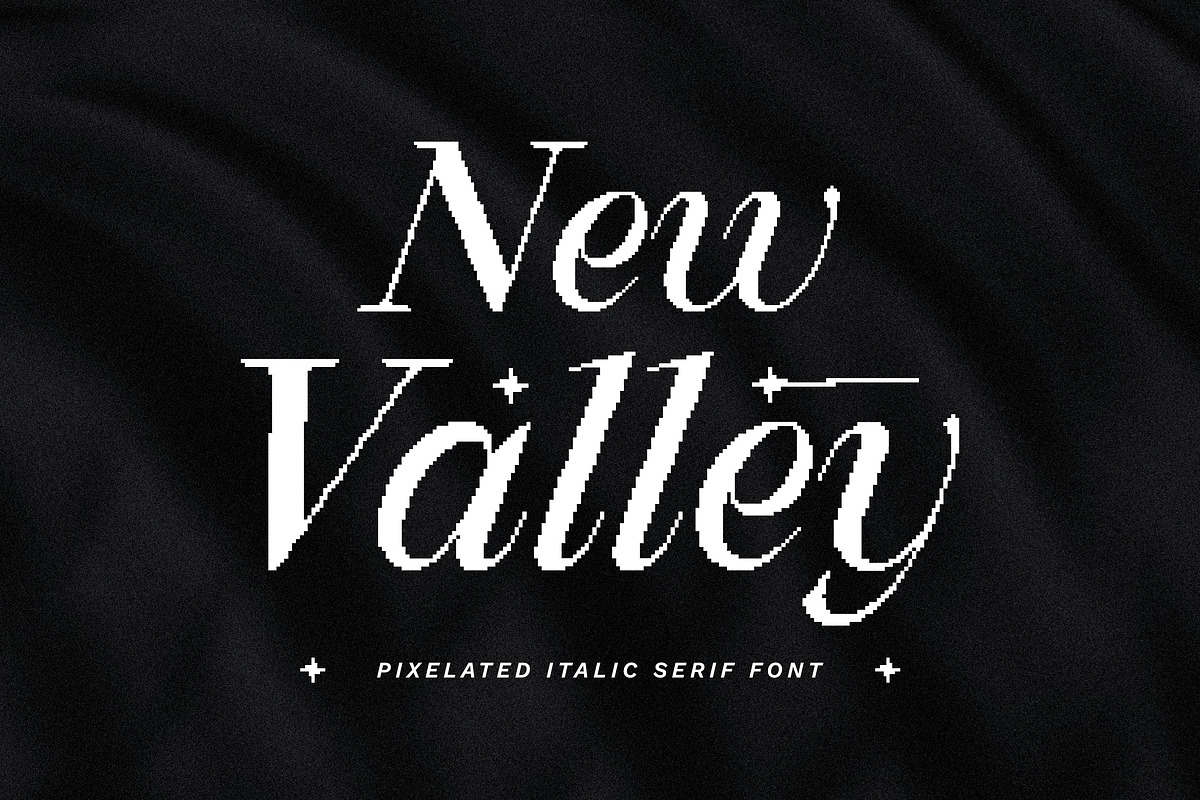New Valley - Pixelate Italic Serif, a Serif Font by Typia Nesia (Photo 1 of 15)
