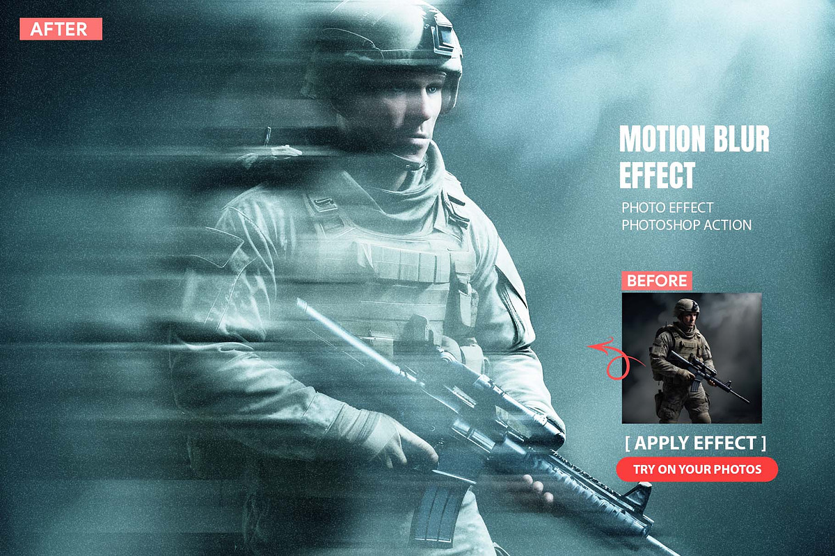 Motion Blur Effect Photoshop Action, an Action Add-On by MRI STUDIO (Photo 1 of 10)