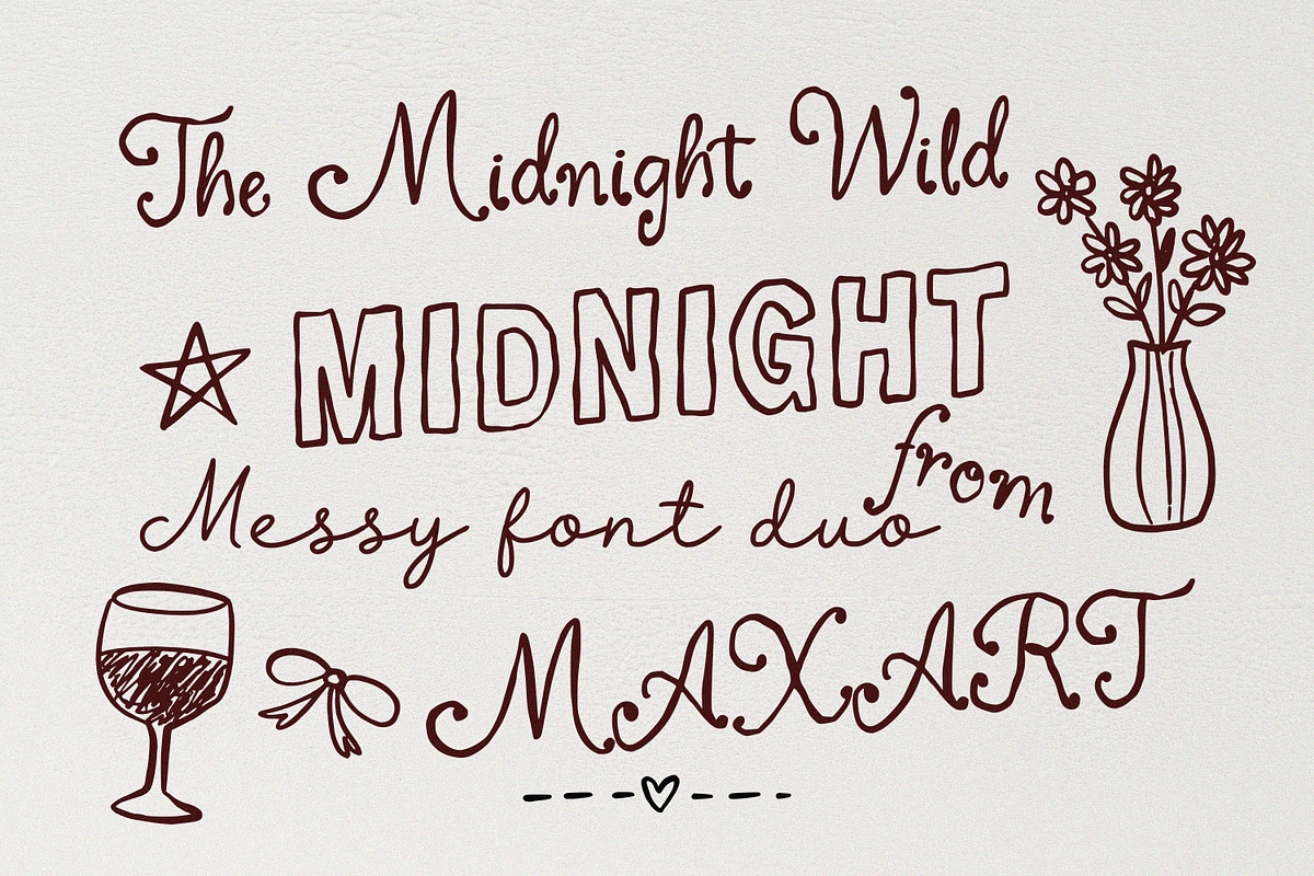 The Midnight Wild Font Duo, a Handwritten Font by MaxArt Foundry (Photo 1 of 9)