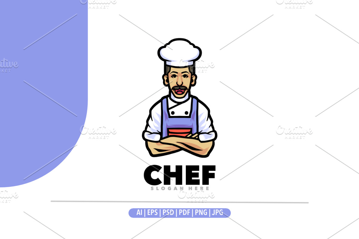 Chef mascot cheerful logo design, a Branding & Logo Template by Bayuktx