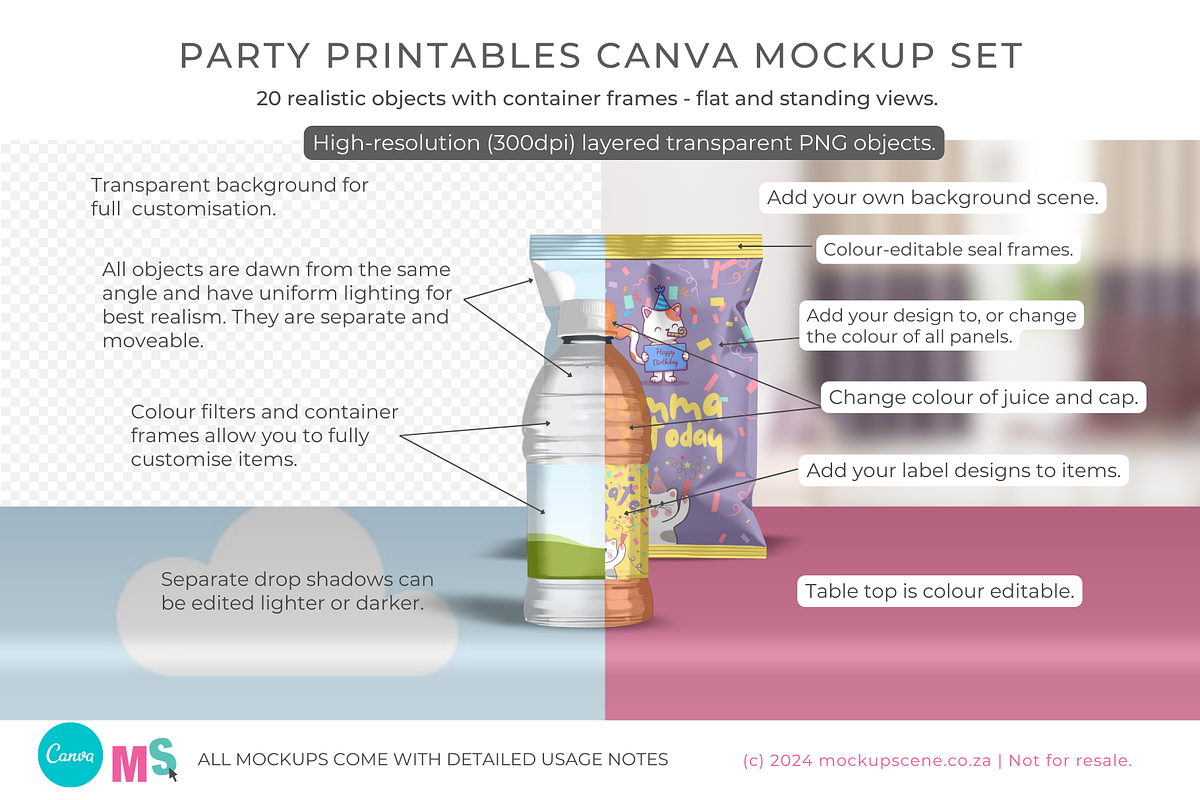 Party Printables Canva Mockup Set, a Packaging Mockup by Mockup Scene (Photo 2 of 12)