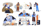 Welders, workers welding metal set, a Work Illustration by Good Studio (Thumbnail 2 of 4)