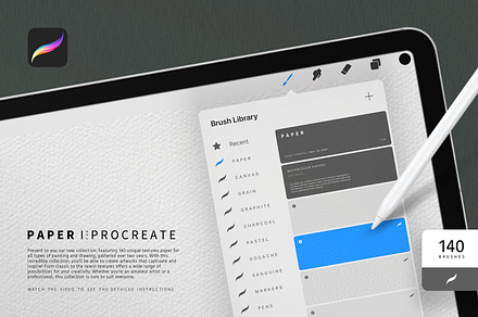 Paper | for Procreate App, a Brush Add-On by Roman Striga