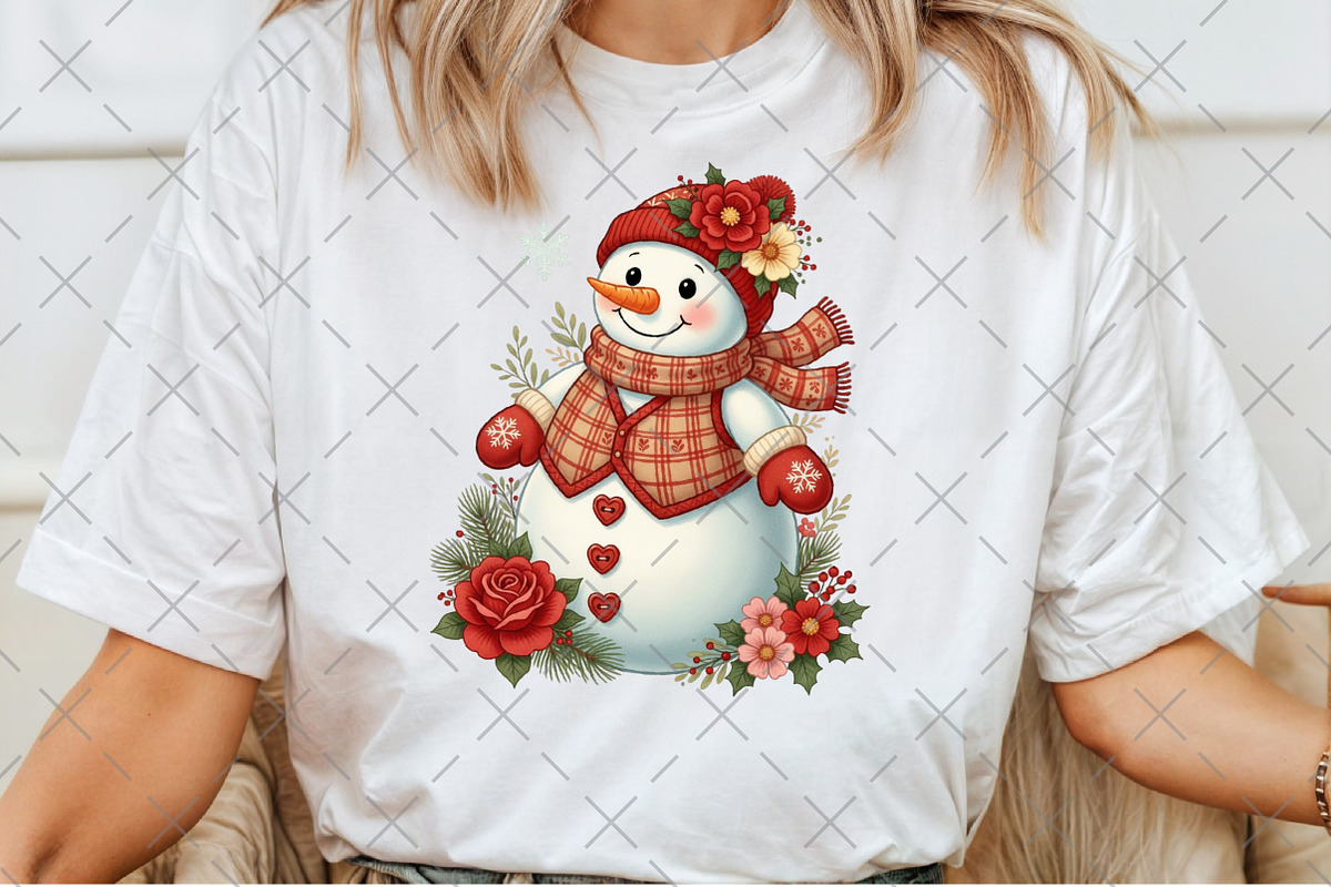 Floral Snowman PNG, an Illustration by Craft Nest (Photo 3 of 6)