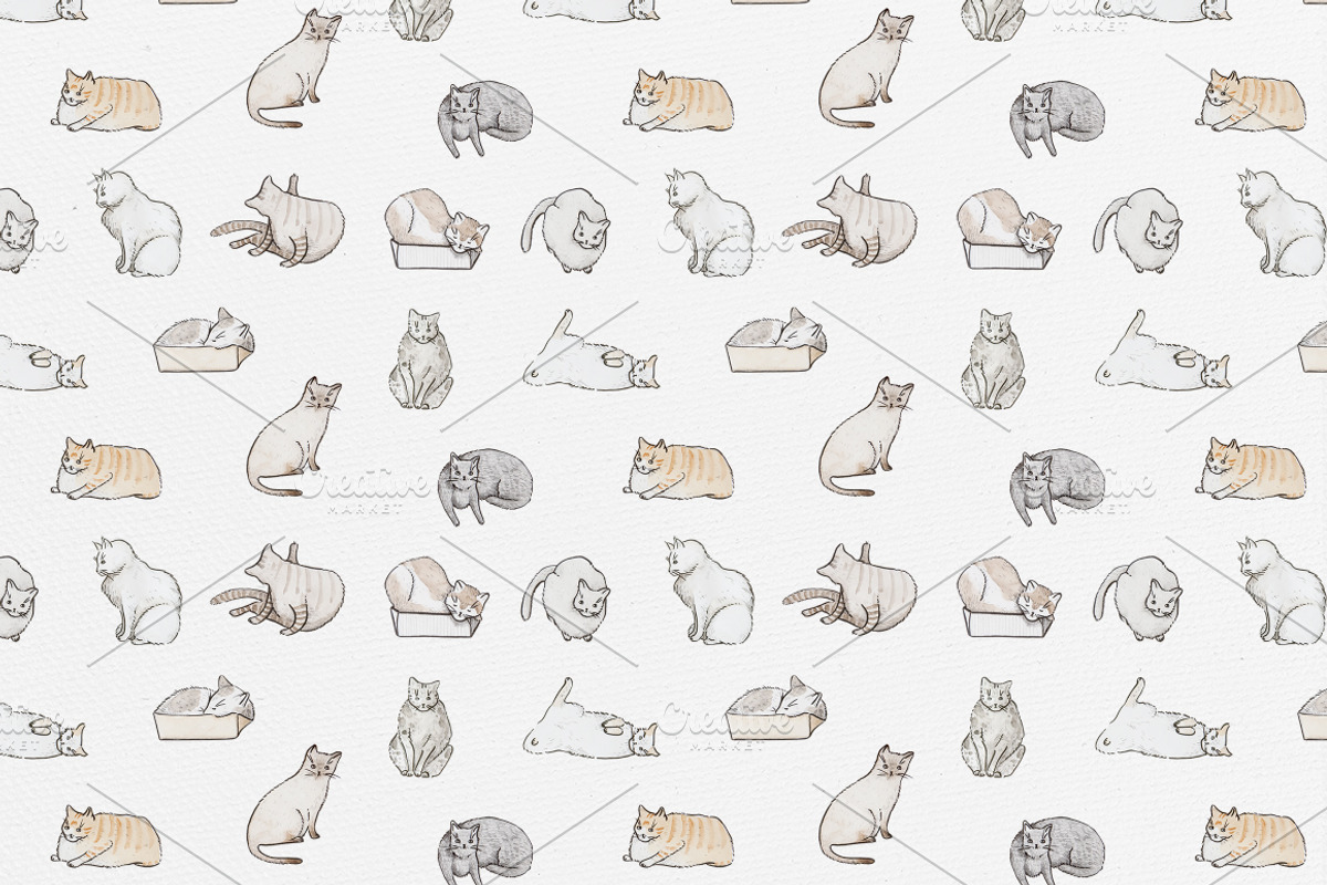 Watercolor Cats, a Graphic by Petite Salade (Photo 3 of 3)