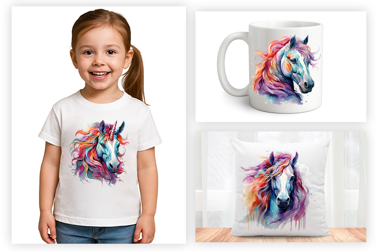 Watercolor Unicorn Magical Clipart, an Animal Illustration by Creative Arslan (Photo 6 of 8)
