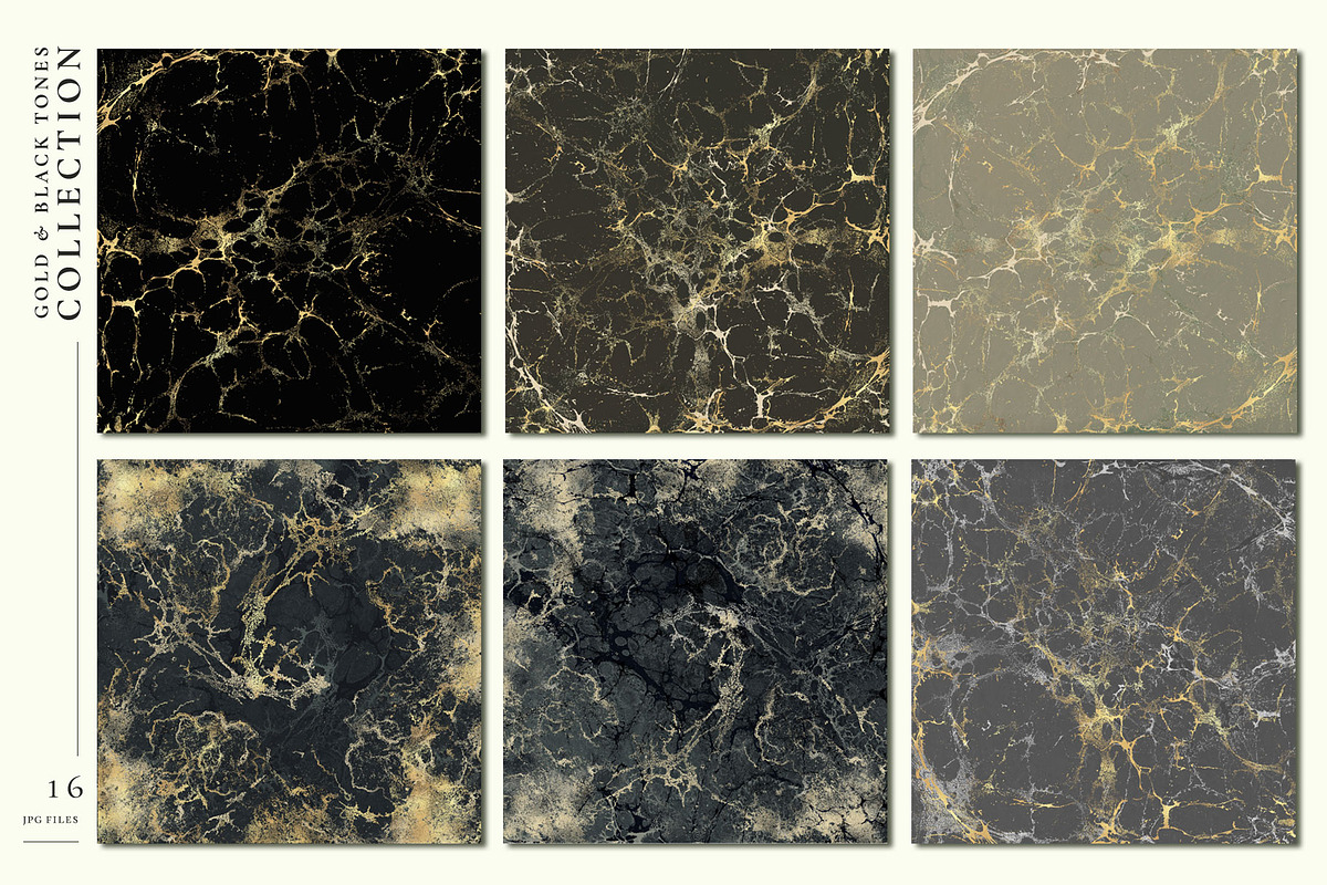 Gold & Black Tone Marbles, a Background Graphic by Suna Kosem (Photo 3 of 10)