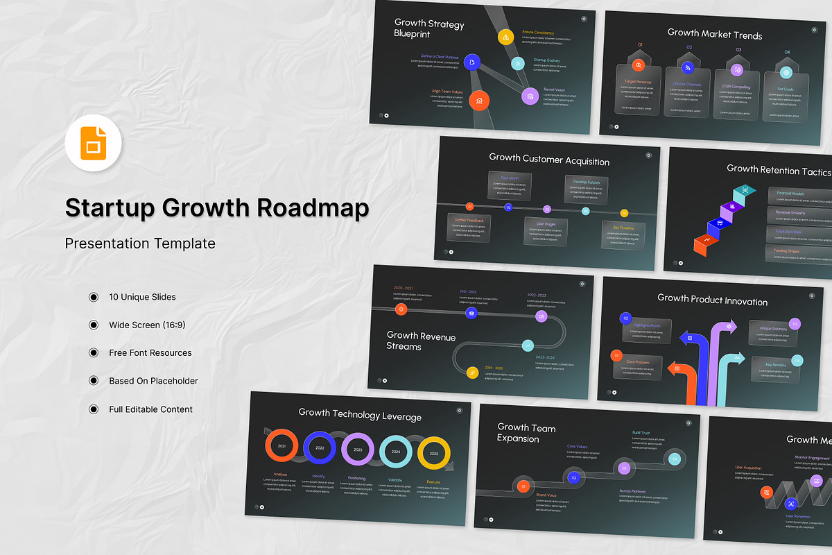Startup Growth Roadmap Google Slides