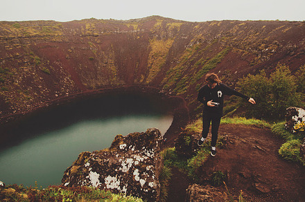 Crater in iceland stock photo containing travel and explore
