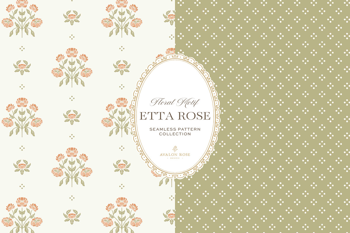 Vintage Peach Floral Print Patterns, a Pattern Graphic by Eclectic Anthology (Photo 5 of 14)