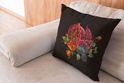 Ripened pomegranate and red roses, a Decorative Illustration by Matrioshka (Thumbnail 3 of 9)