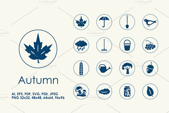16 Autumn Simple Icons