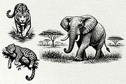 Savannah Scene Wildlife Graphics, an Animal Illustration by DENIDigitalArtSudio (Thumbnail 7 of 8)