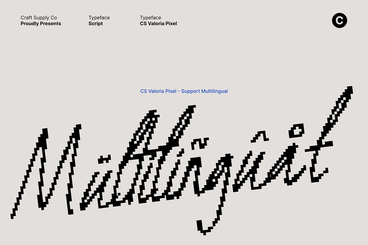 CS Valoria Pixel, a Script Font by Craft Supply Co. (Photo 7 of 8)