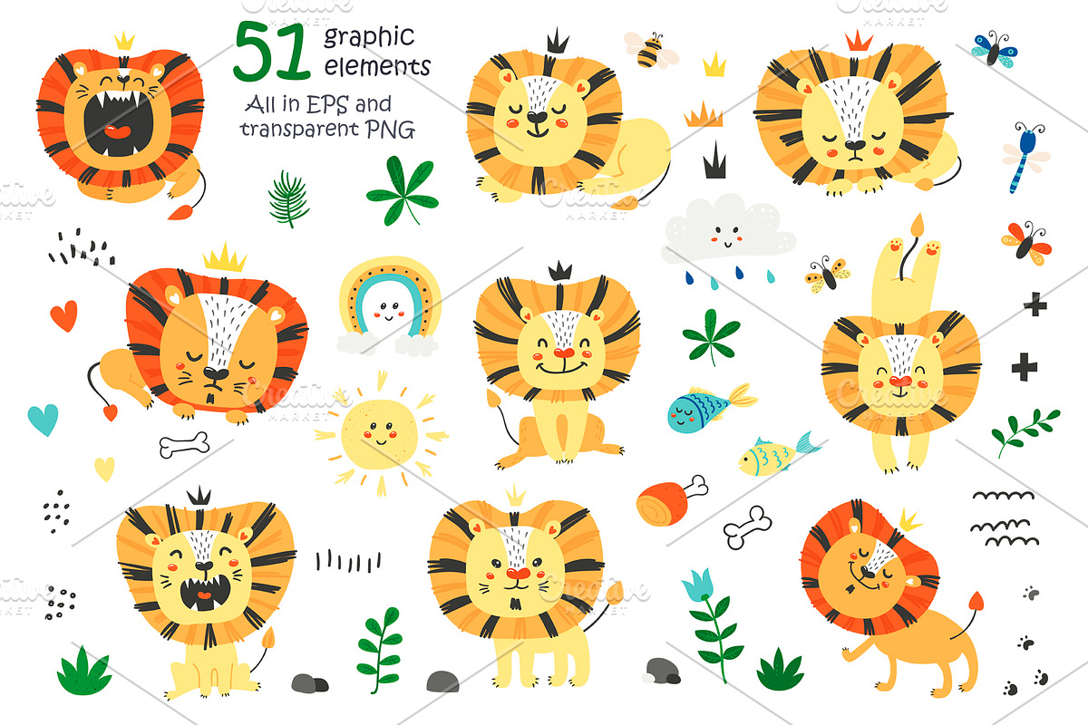 Little Lions Collection, a Graphic by Nafanya (Photo 2 of 13)