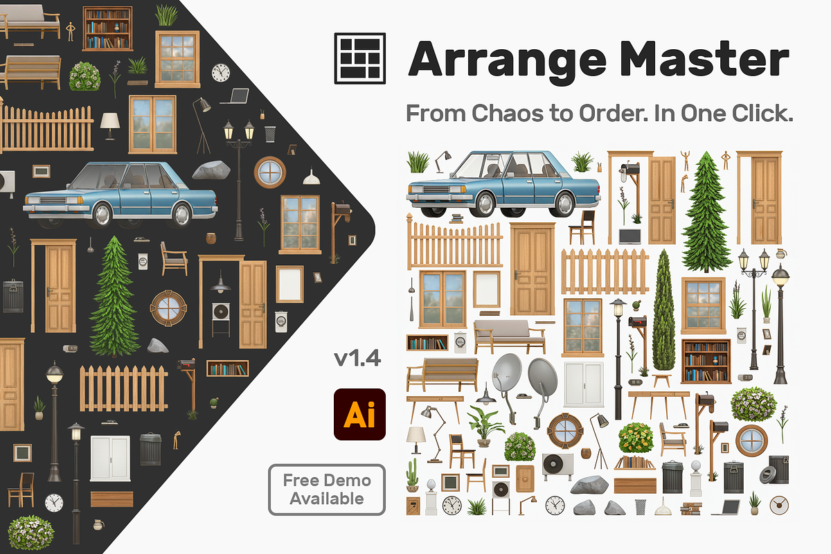 Arrange Master | Illustrator Plugin, a Plug-in Add-On by Andrew R. Tools (Photo 1 of 33)