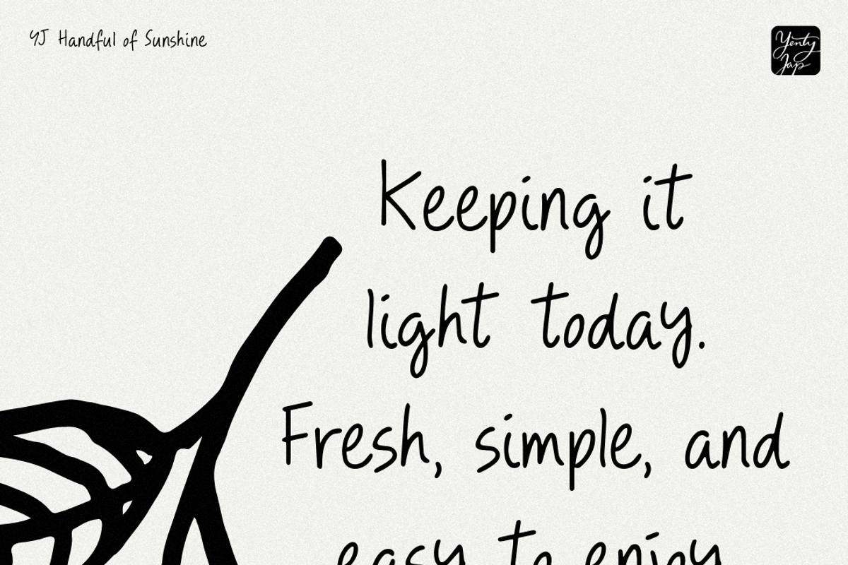 YJ Handful of Sunshine, a Script Font by YENTY JAP CO (Photo 18 of 20)