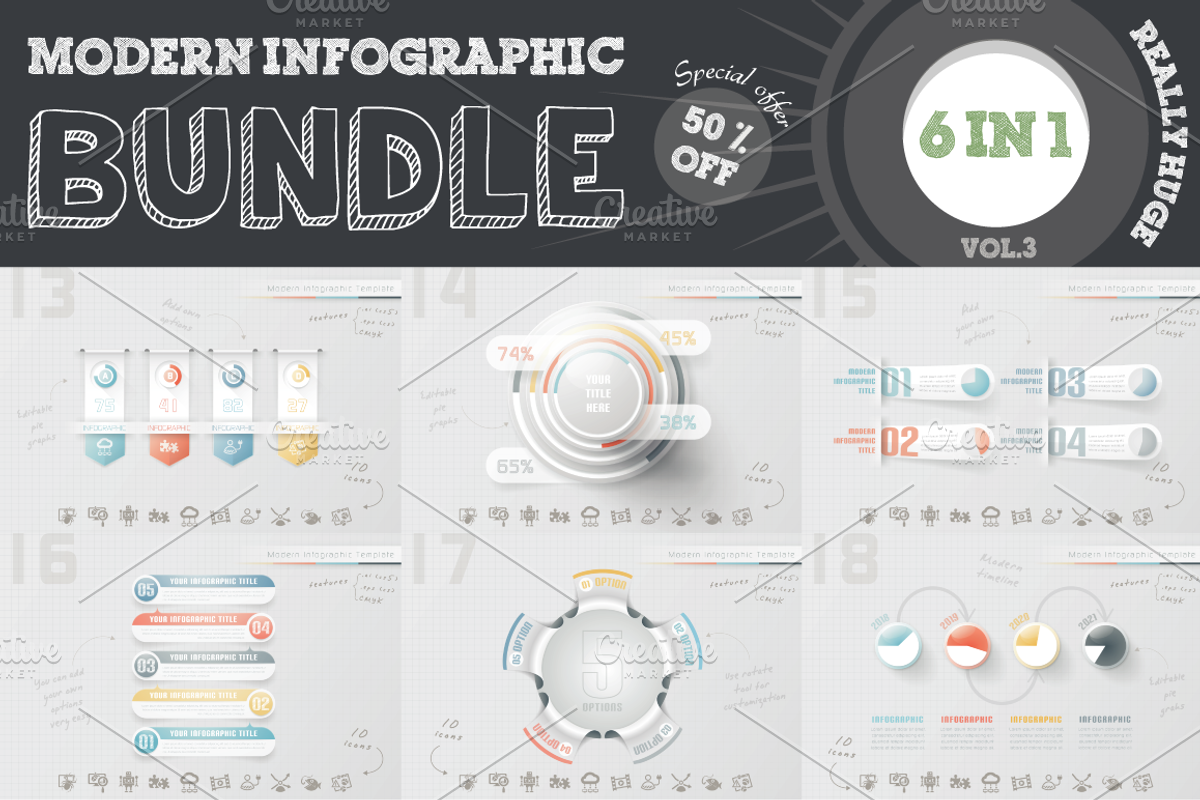 50% OFF Infographic Bundle, a Presentation Template by Infographic Paradise