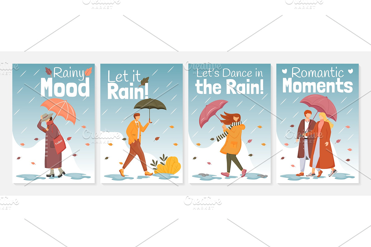 Rainy mood poster templates set, an App Template by IMG visuals characters