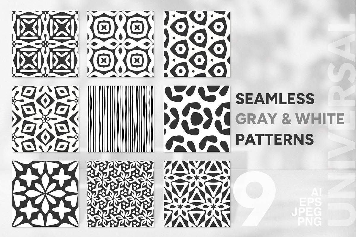 9 Minimal Geometric Patterns., a Pattern Graphic by IrinaCzaran (Photo 2 of 4)