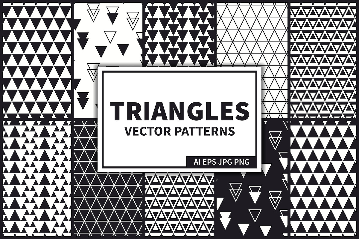 Triangles Vector Seamless Patterns, a Pattern Graphic by Krolja (Photo 1 of 4)