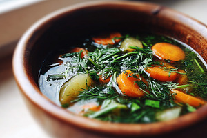 Fresh vegetable soup with carrots, a Food & Drink Photo by MistyDay