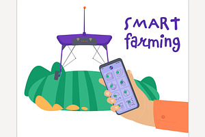 Smart farming with agricultural app, a Technology Illustration by Anna's Shop