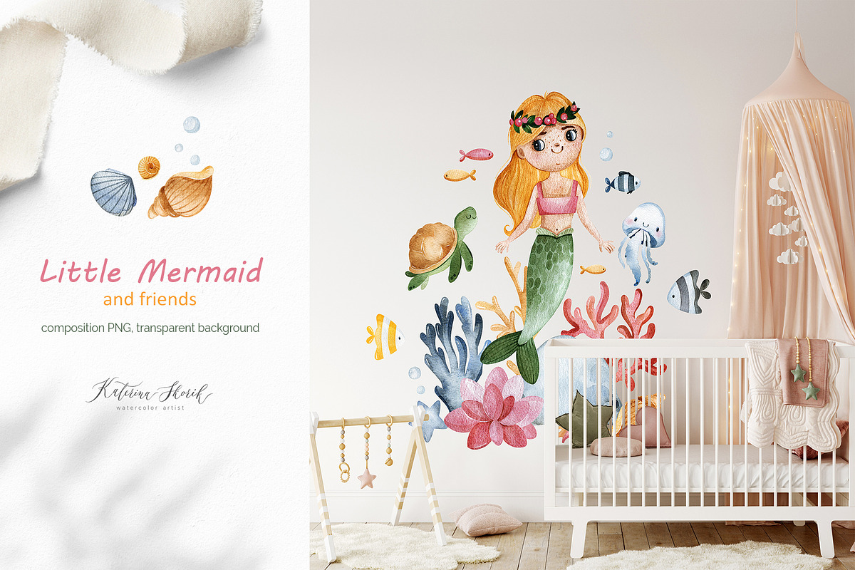 The Little Mermaid and friends., an Animal Illustration by Kate_Rina (Photo 7 of 13)