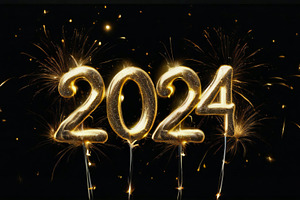 Happy New Year 2024 background, a Background Graphic by VetalStock