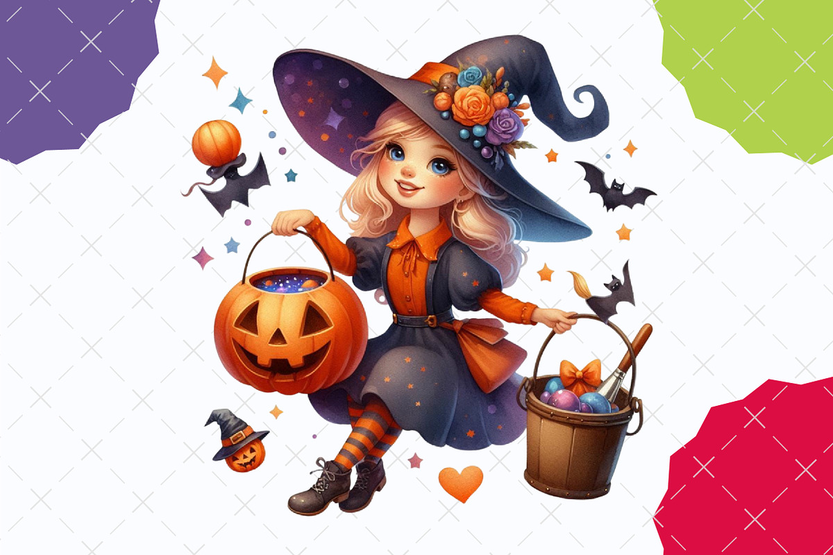 Whimsical Halloween Dolls Clipart, an Illustration by designcity5 (Photo 5 of 5)