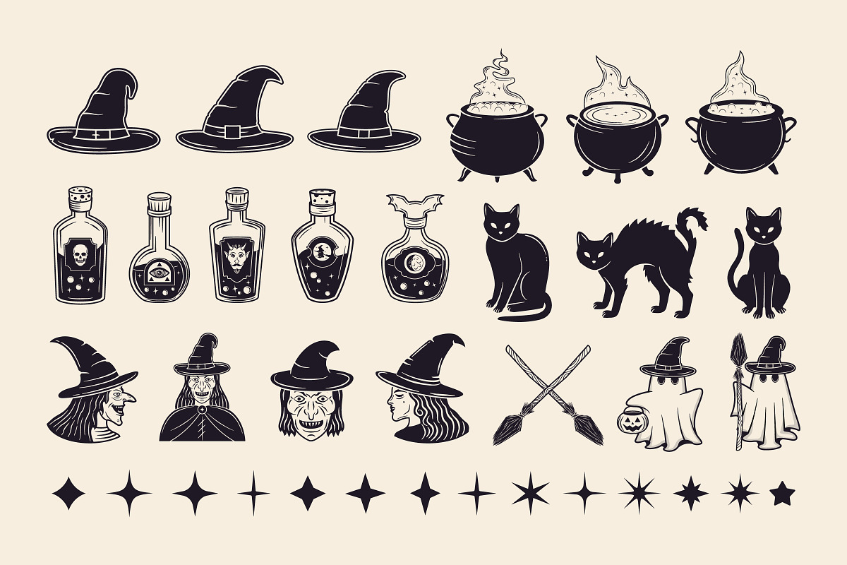 Witch Clipart. Witchcraft elements, an Object Graphic by DenysHolovatiuk (Photo 2 of 6)