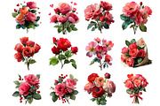 Valentines Rose Bouquets Sublimation, an Illustration by DreamArtGraphic (Thumbnail 4 of 4)