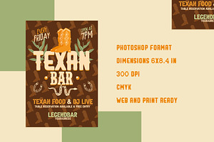 Texan Bar Party Flyer