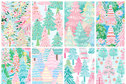 Preppy Pastel Christmas Tree Pattern, a Pattern Graphic by Paper & Pattern Studio (Thumbnail 2 of 8)