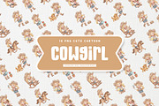 Lovely Cowgirl Kid Cute Cartoon Art, a Person Illustration by Gohsantosa (Thumbnail 2 of 4)