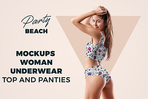 9 Mockups Woman Underwear. Top and P, a Product Mockup by PSD Market