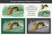Vintage French Bunny Illustrations, an Animal Illustration by French Kiss Collections (Thumbnail 7 of 12)