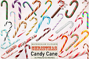 Watercolor Christmas Candy Cane Clip, an Illustration by SVGArt (Thumbnail 1 of 8)