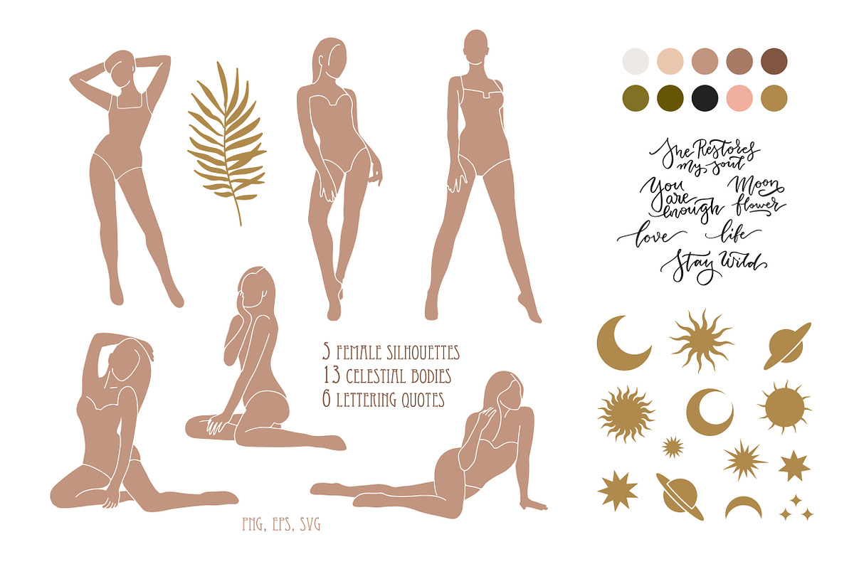 Summer Female Boho Graphics Set, a Decorative Illustration by Lana Sham (Photo 2 of 13)