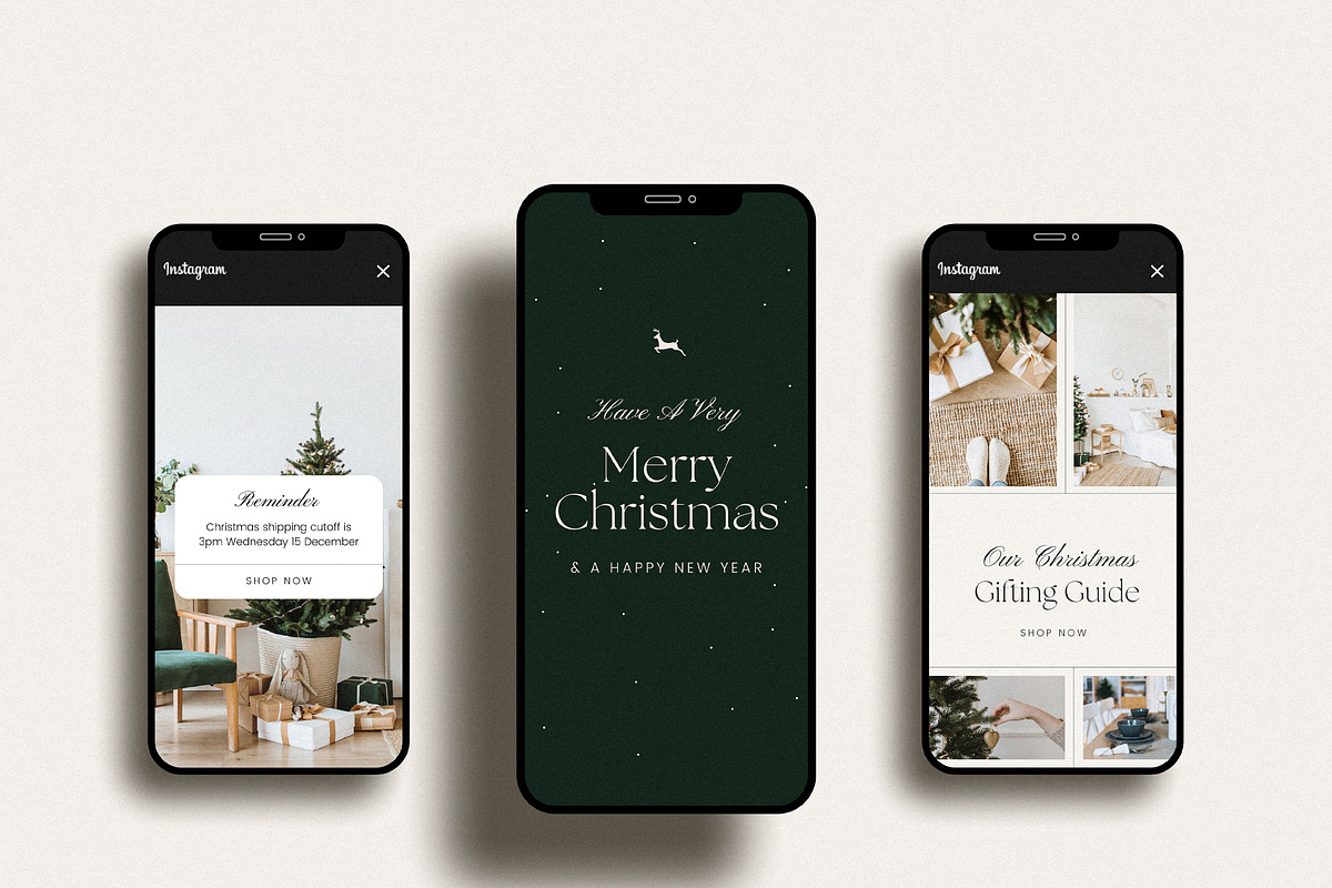 Modern Christmas Instagram Pack, a Social Media Template by January Made Design (Photo 7 of 9)