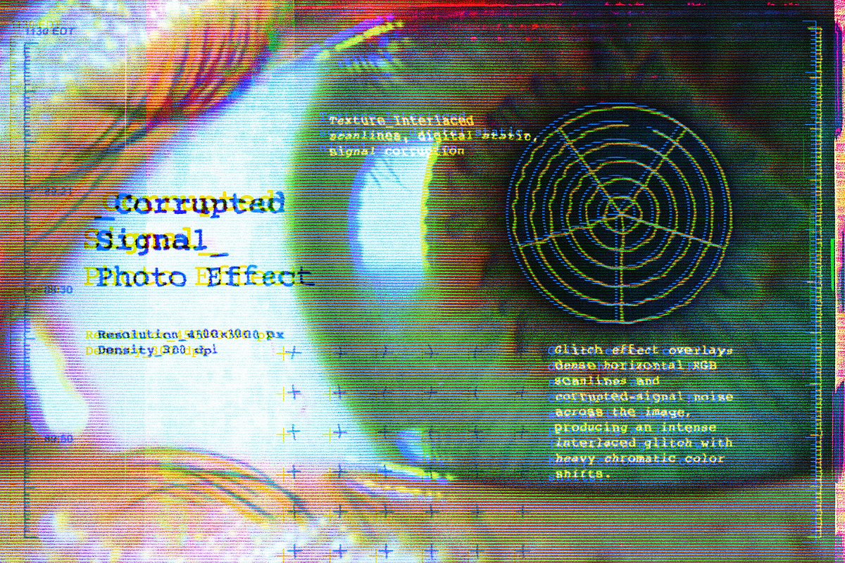Corrupted Signal Photo Effect, a Layer Style Add-On by Design Squad (Photo 1 of 3)