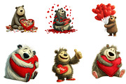 Valentine Teddy Bear Clipart, an Illustration by CreationArt (Thumbnail 6 of 6)